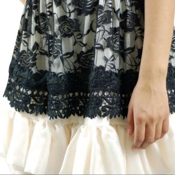 Ivory Lace Ruffle Dress-Size Medium - Picture 3 of 8